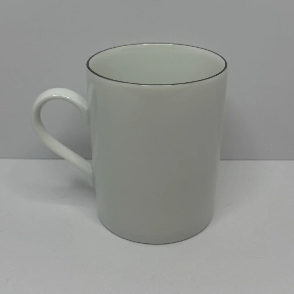 Pottery Barn Reindeer Mugs 12 Oz Silver Trim Lot‎ Of 3 Donner Comet Cupid